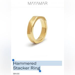 Heavy plating of 24K Gold Hammered Stacker Ring